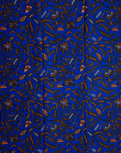 African Print Fabric, Ankara - Blue, Yellow Fabric