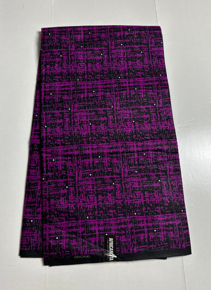African Print Fabric, Ankara - Purple Fabric