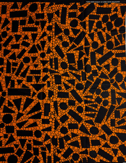 African Print Fabric, Ankara - Orange Fabric