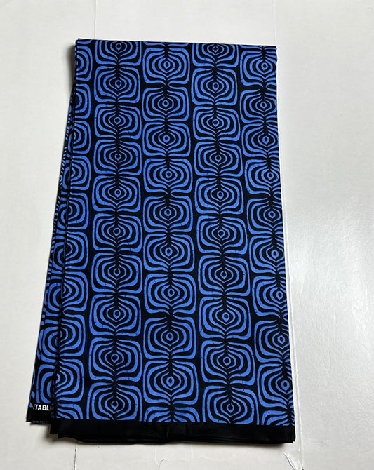 African Print Fabric, Ankara - Blue Fabric