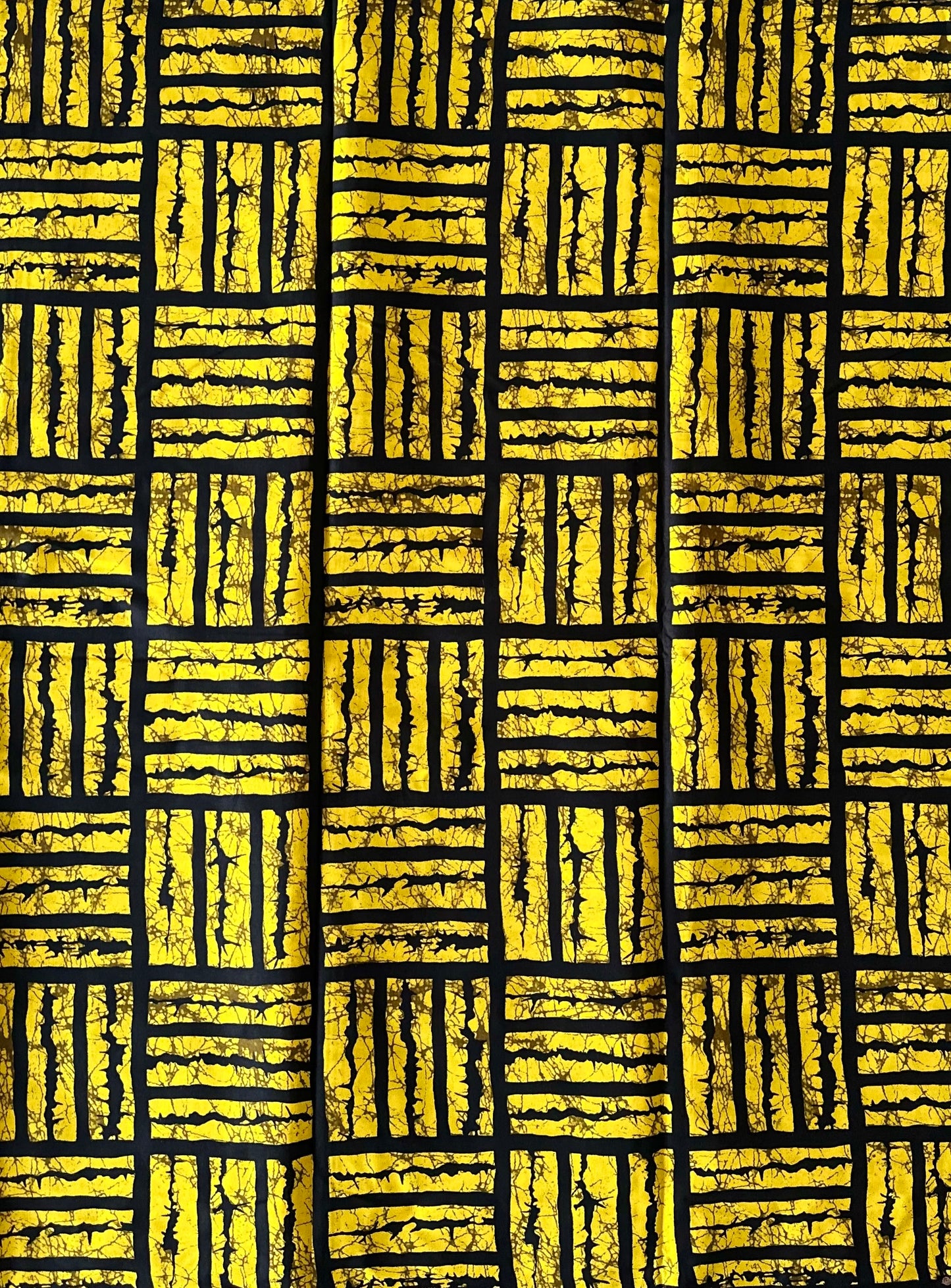 African Print Fabric, Ankara - Yellow Fabric