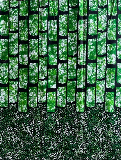 African Print Fabric, Ankara - Green Fabric