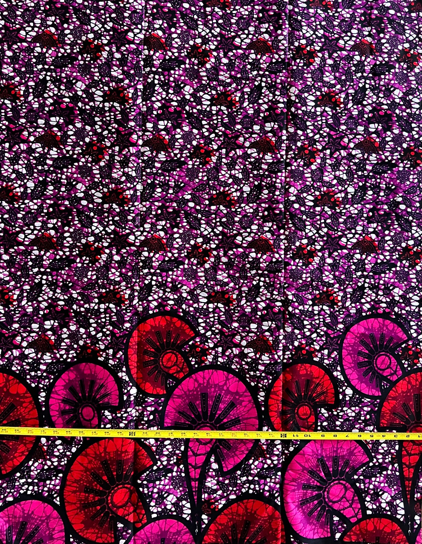 African Print Fabric, Ankara- Purple, Pink, Red Fabric