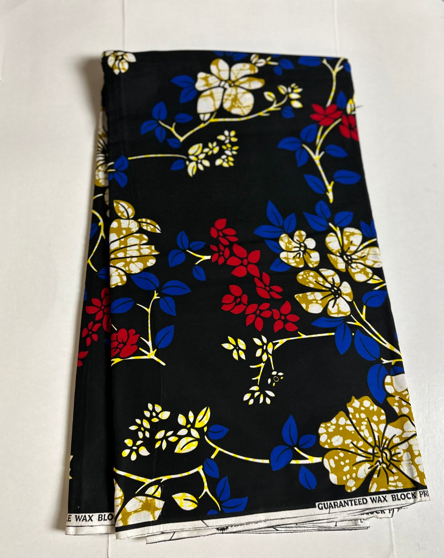 African Print Fabric, - Blue, Red, Beige Ankara Fabric