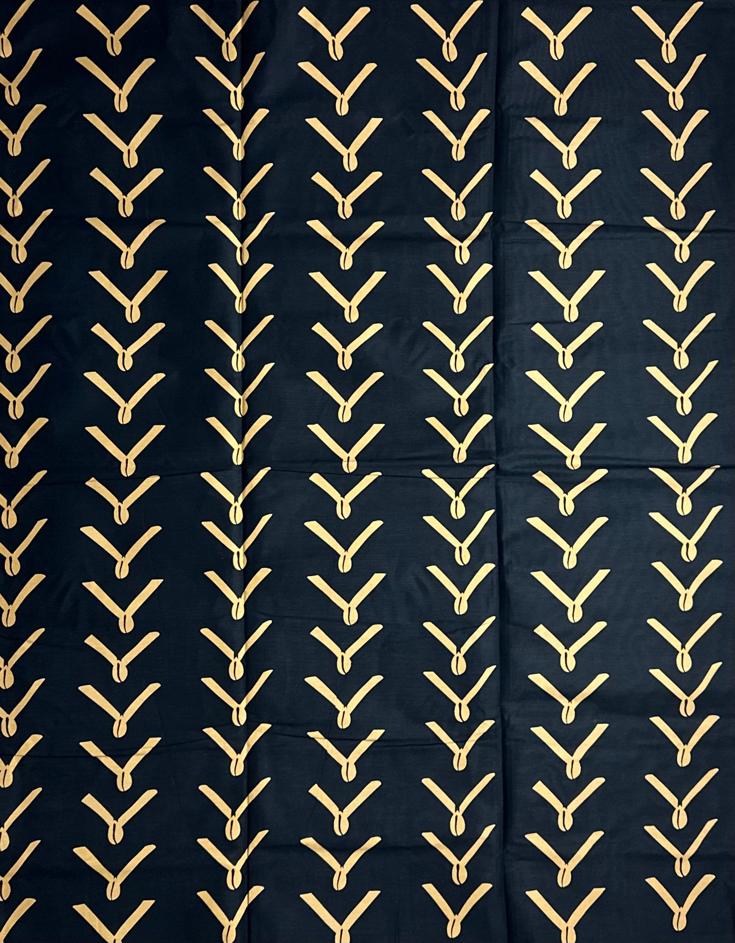 African Print Fabric, Ankara - Black, Beige Fabric