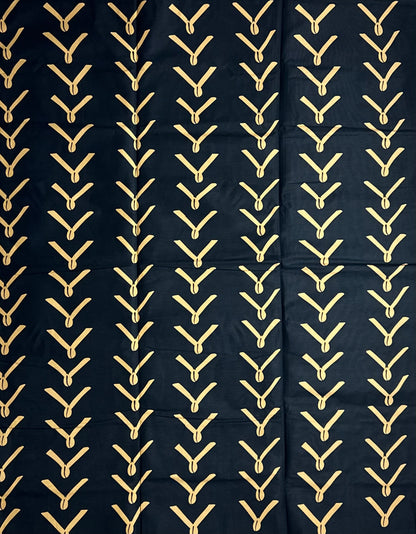 African Print Fabric, Ankara - Black, Beige Fabric