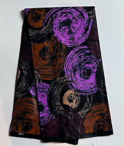 African Print Fabric, Ankara - Purple Fabric