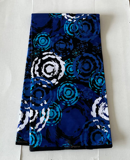 African Print Fabric, Ankara - Blue Fabric