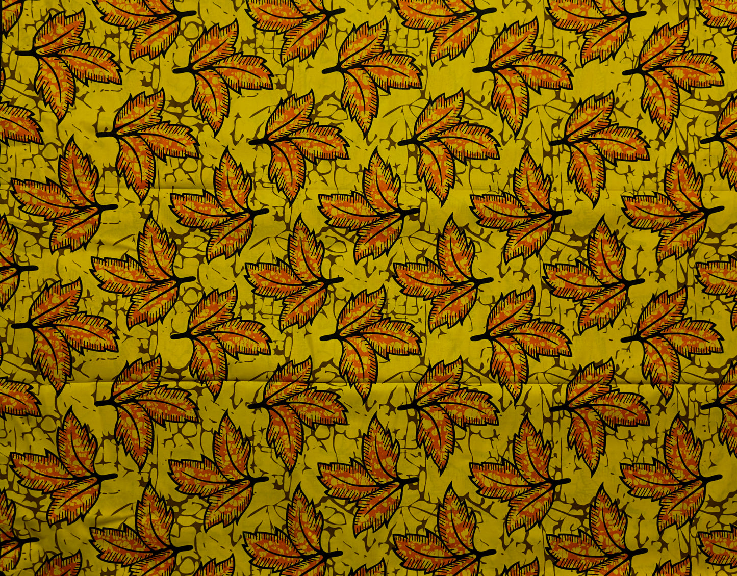 African Print Fabric, Ankara - Yellow, Orange Fabric