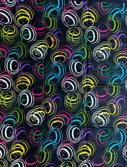 African Print Fabric, Ankara - Black Fabric