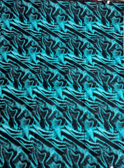 African Print Fabric, Ankara - Teal Fabric