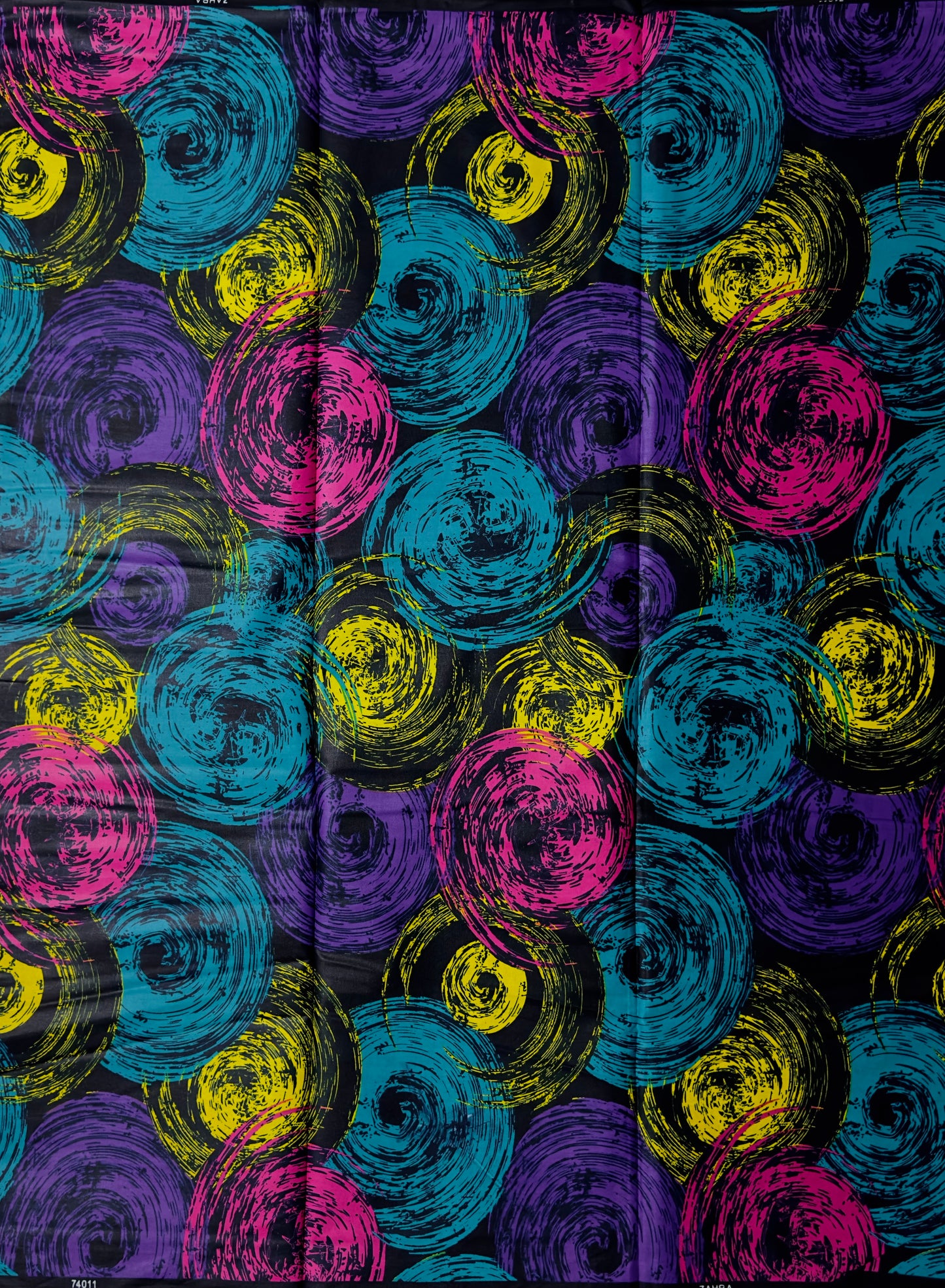 African Print Fabric, Ankara - Purple, Pink, Yellow Fabric