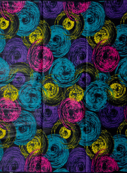 African Print Fabric, Ankara - Purple, Pink, Yellow Fabric