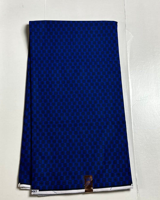African Print Fabric, Ankara - Blue Fabric