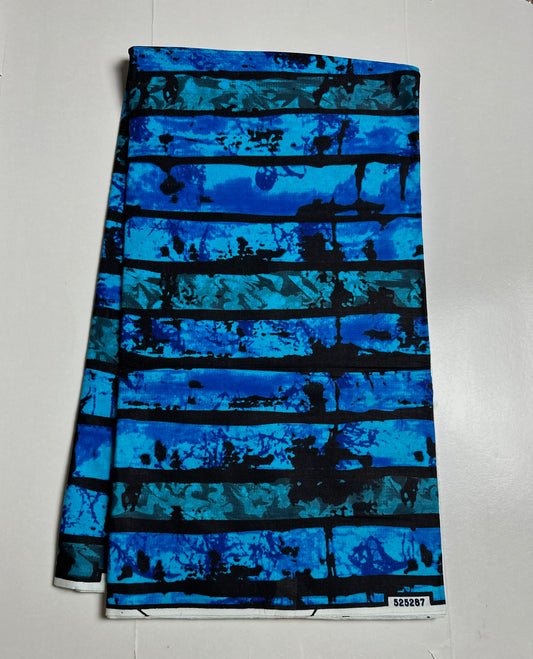 African Print Fabric, Ankara - Blue Fabric