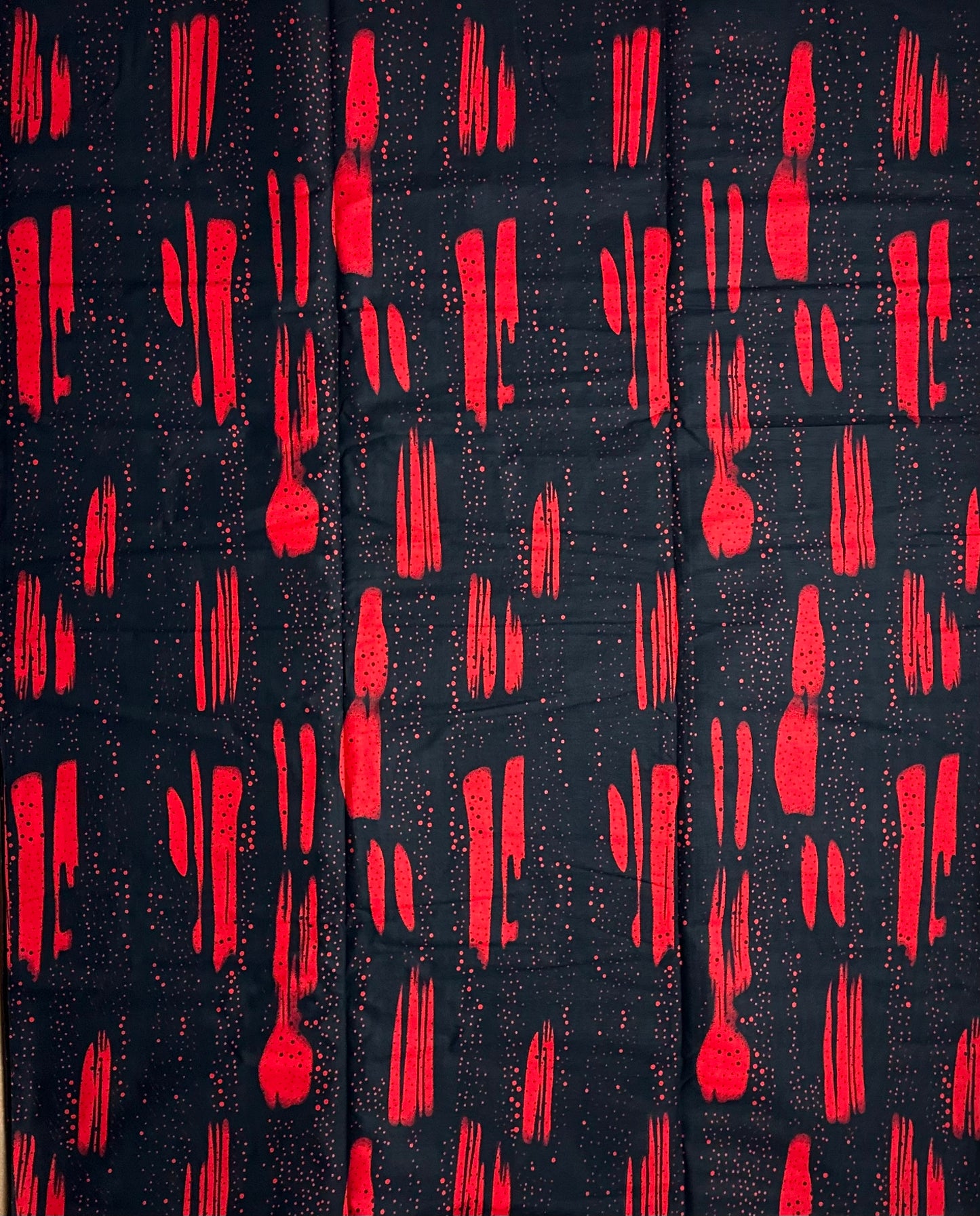 African Print Fabric, Ankara - Black, Red Fabric