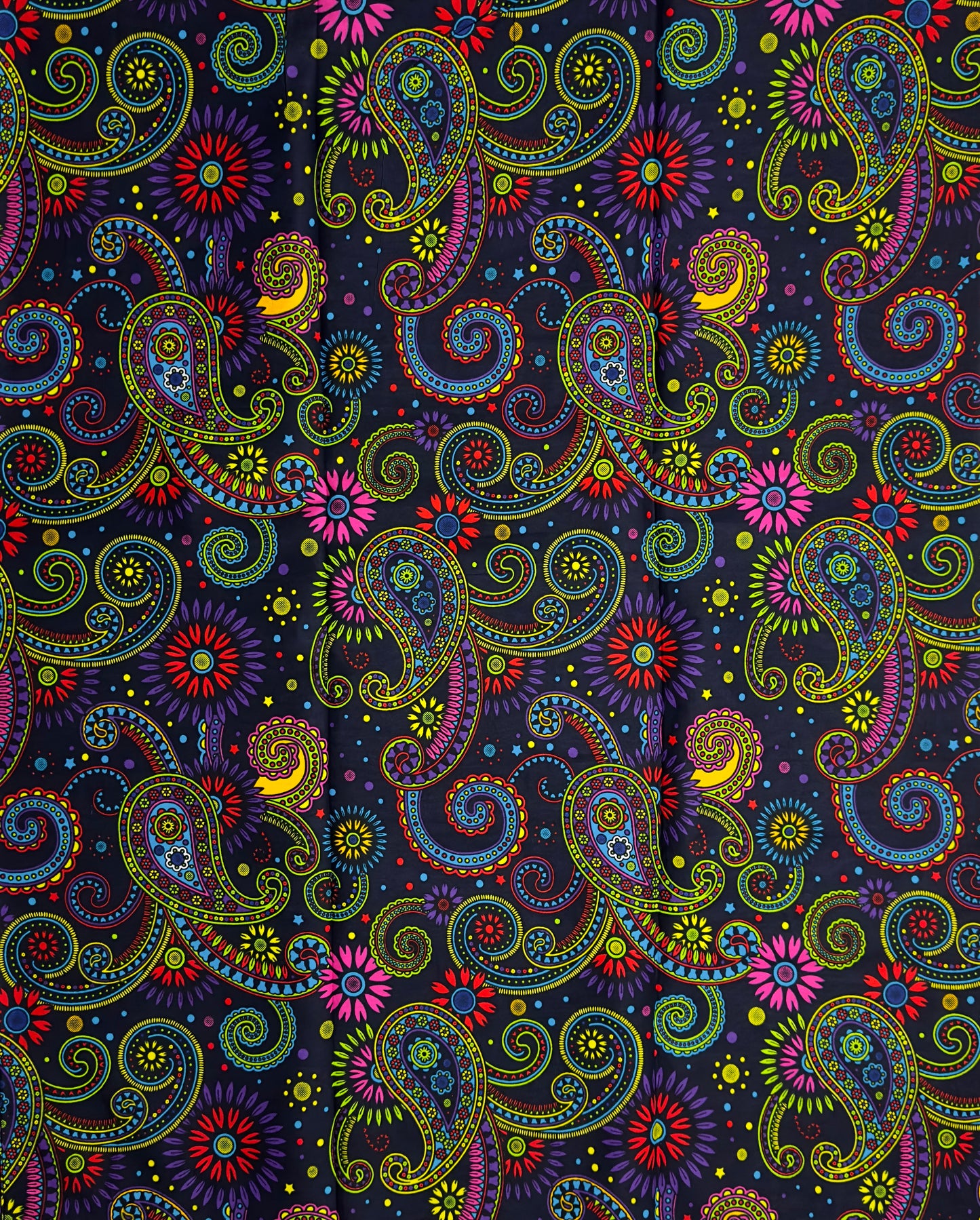 African Print Fabric, Ankara - Blue, Yellow, Pink, Purple Fabric