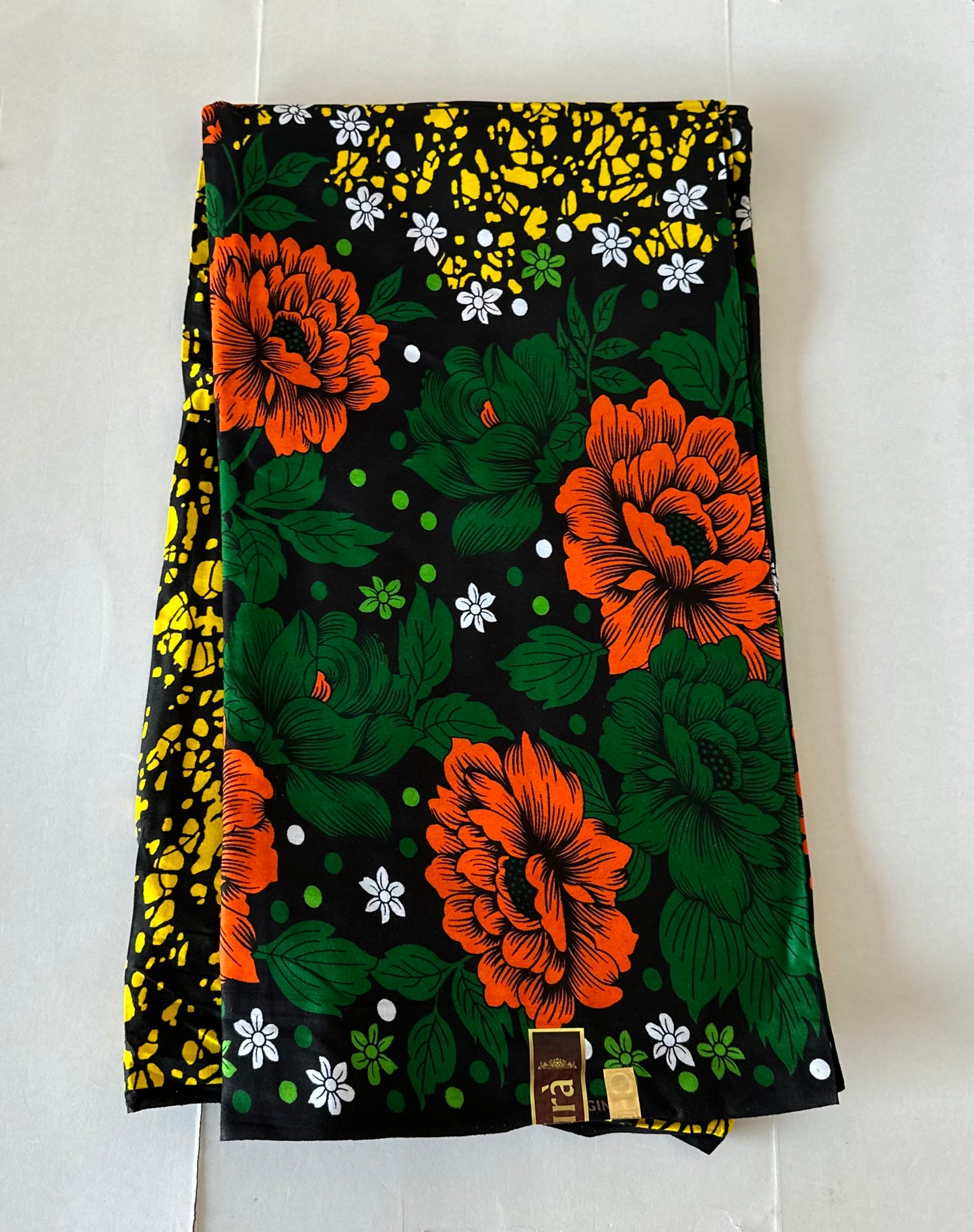 African Print Fabric, Ankara - Yellow Fabric