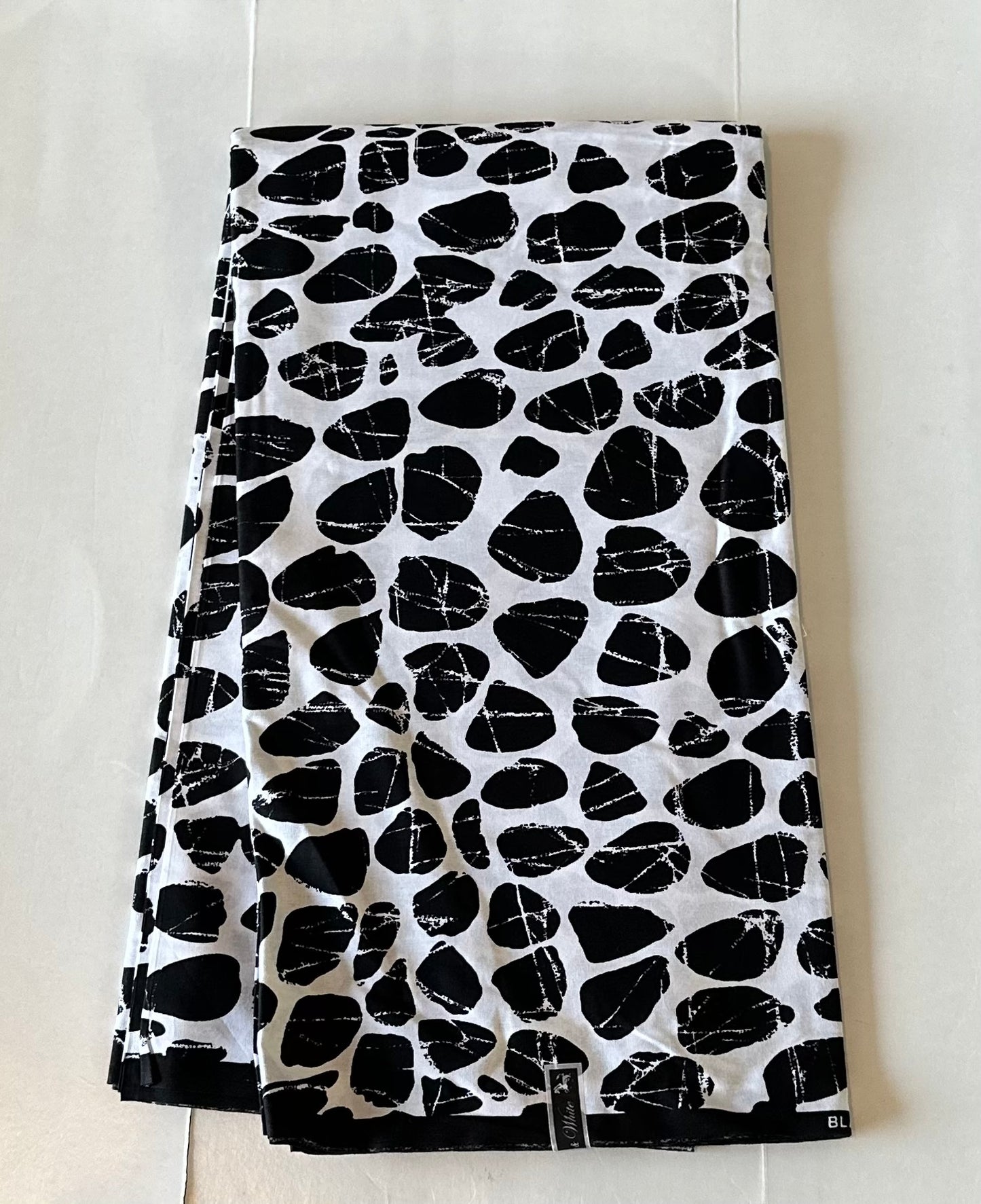 African Print Fabric, Ankara - Black, White, Monochrome Fabric