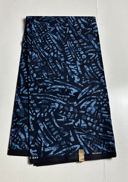 African Print Fabric, Ankara - Blue Fabric