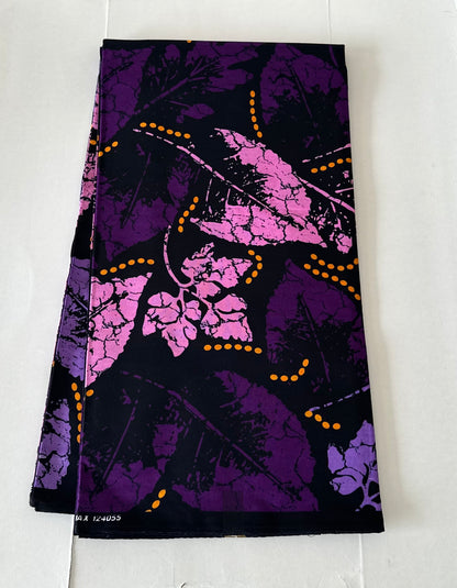 African Print Fabric, Ankara - Purple Fabric