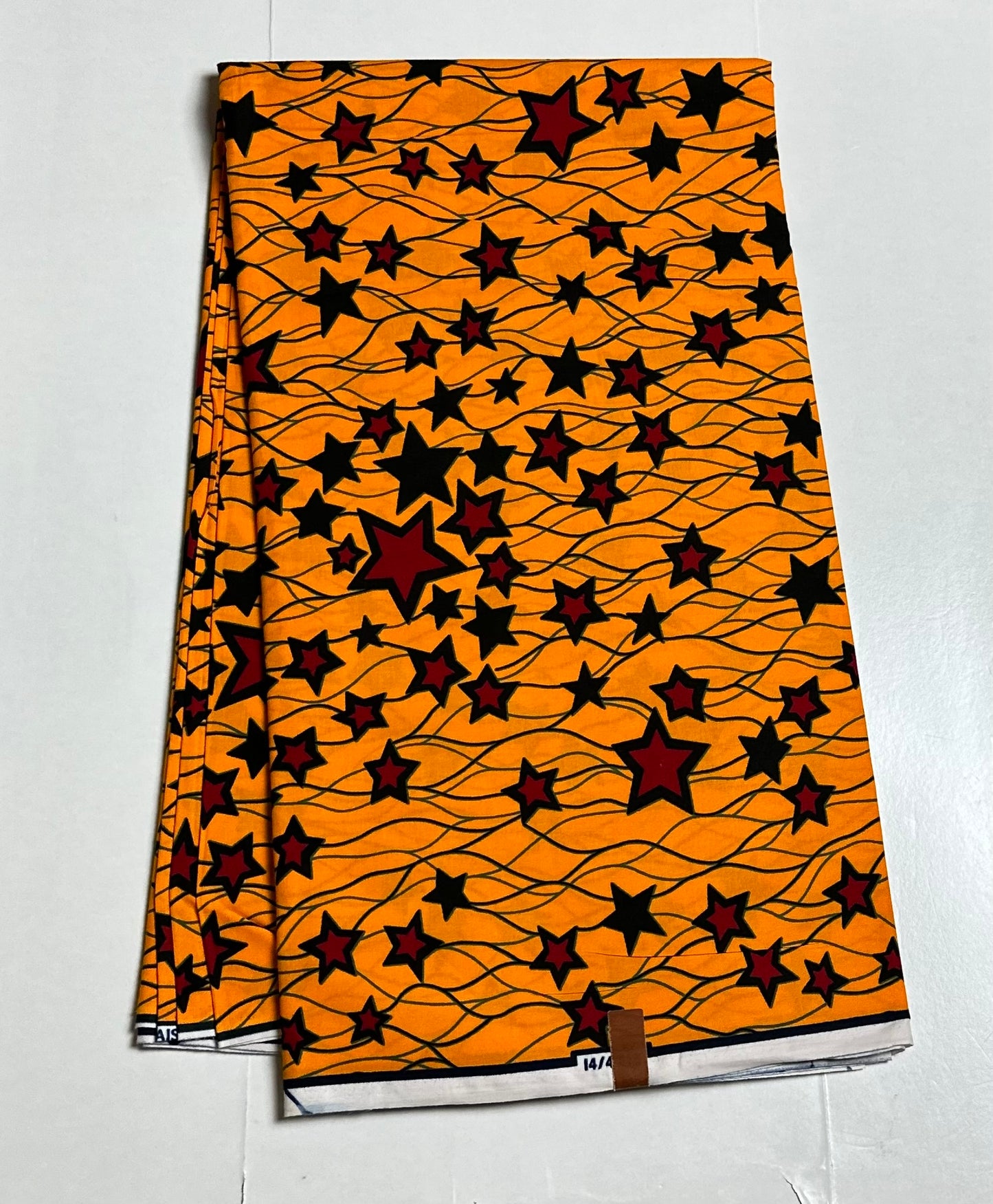 African Print Fabric, Ankara - Yellow, Red Fabric