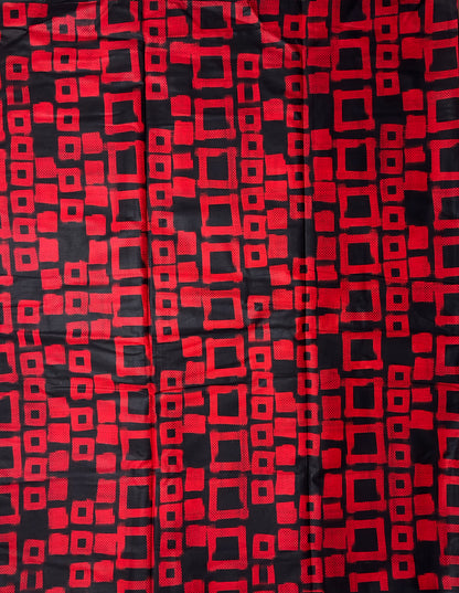 African Print Fabric, Ankara - Red Fabric