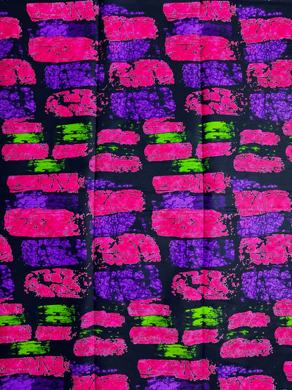 African Print Fabric, Ankara - Purple, Pink, Green Fabric
