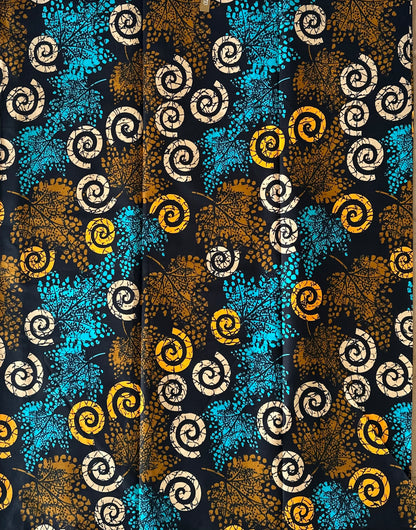 African Print Fabric, Ankara - Brown Fabric