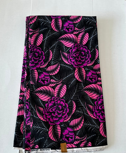 African Print Fabric, Ankara - Purple, Pink Fabric