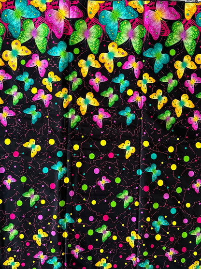 African Print Fabric, Ankara - Black Fabric