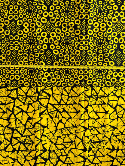 African Print Fabric, Ankara - Yellow Fabric