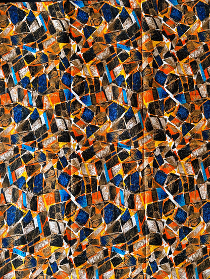 African Print Fabric, Ankara - Orange Fabric