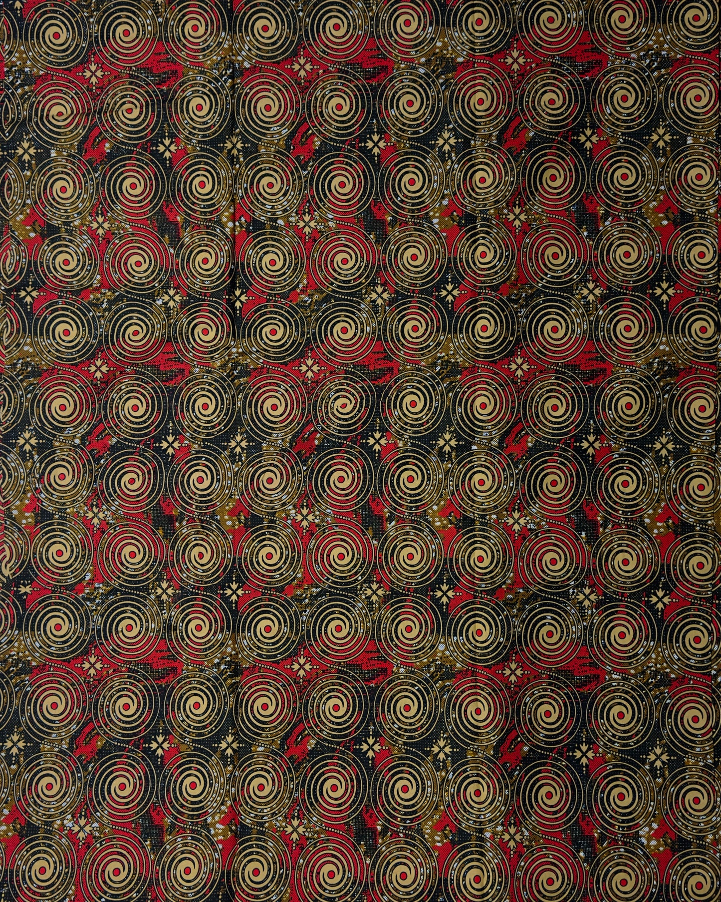 African Print Fabric, Ankara - Red, Marigold Fabric
