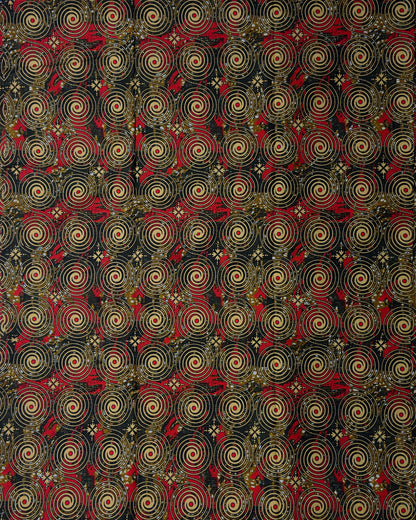 African Print Fabric, Ankara - Red, Marigold Fabric