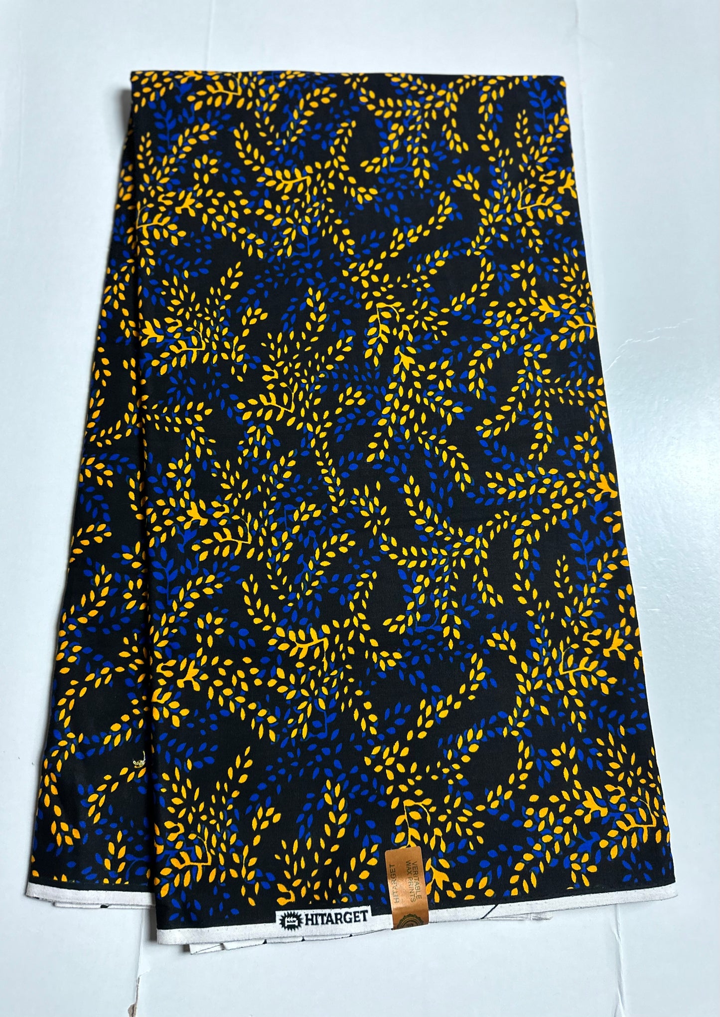 African Print Fabric, Ankara -Blue, Yellow Fabric