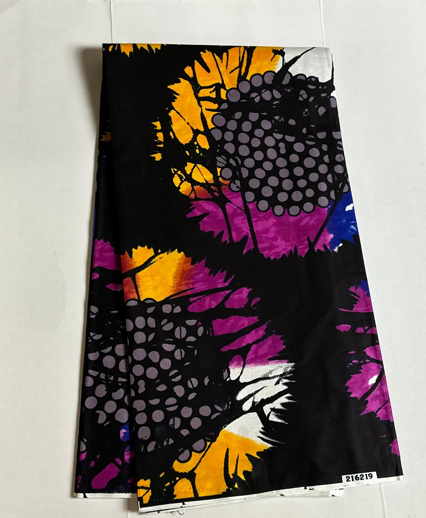 African Print Fabric, Ankara - Purple, Yellow, Blue Fabric