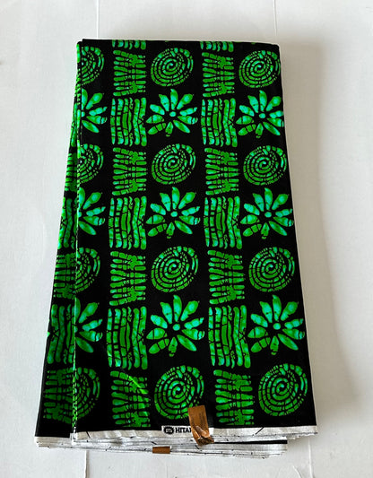 African Print Fabric, Ankara - Green Fabric