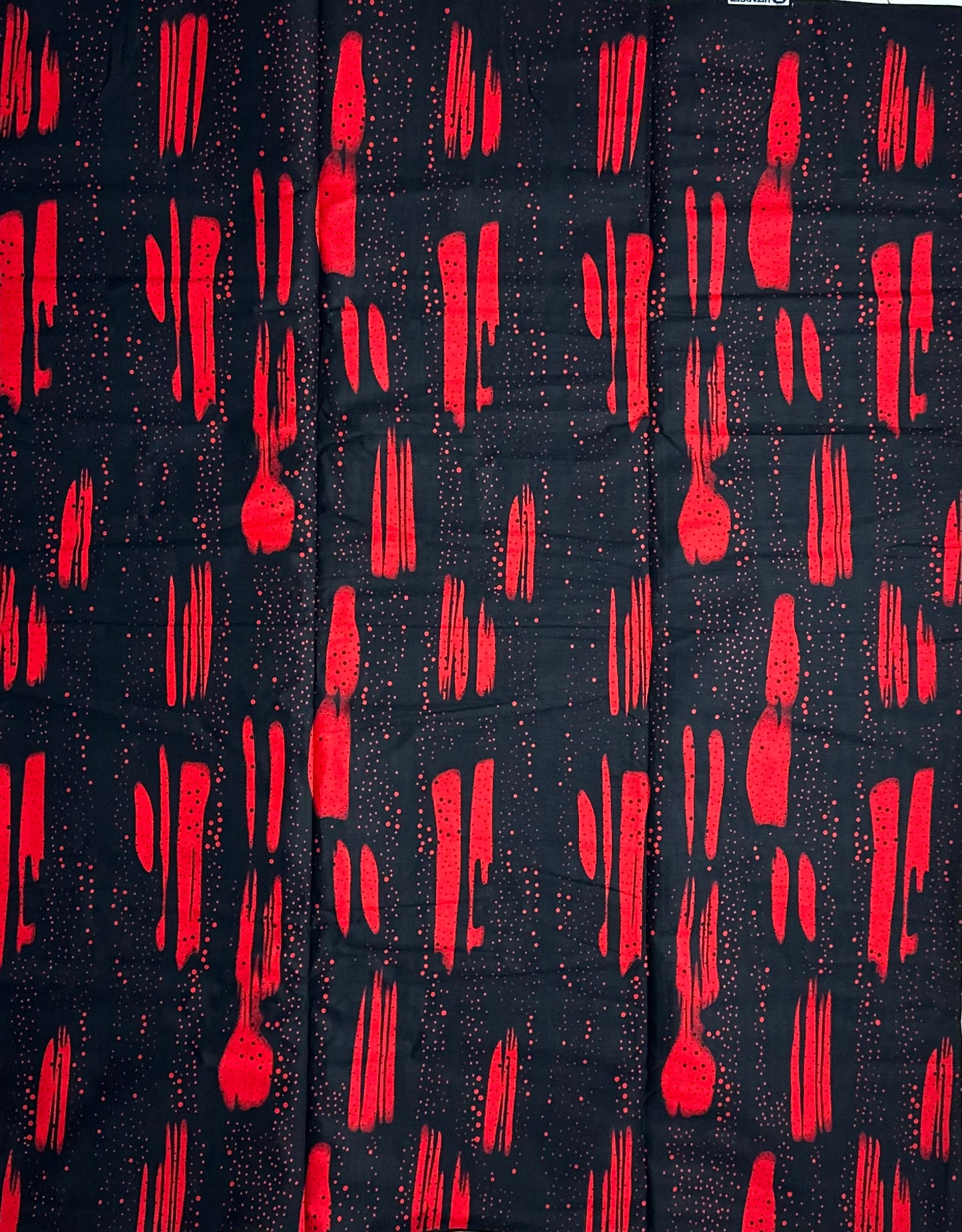 African Print Fabric, Ankara - Black, Red Fabric