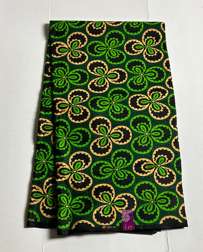 African Print Fabric, Ankara - Green Fabric