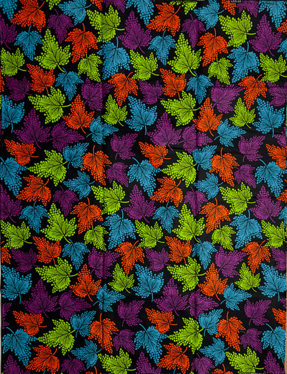 African Print Fabric, Ankara - Purple, Orange, Blue Fabric