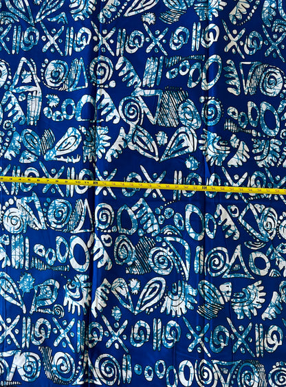 African Print Fabric, Ankara - Blue Fabric