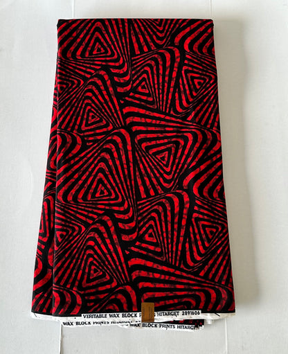 African Print Fabric, Ankara - Red Fabric