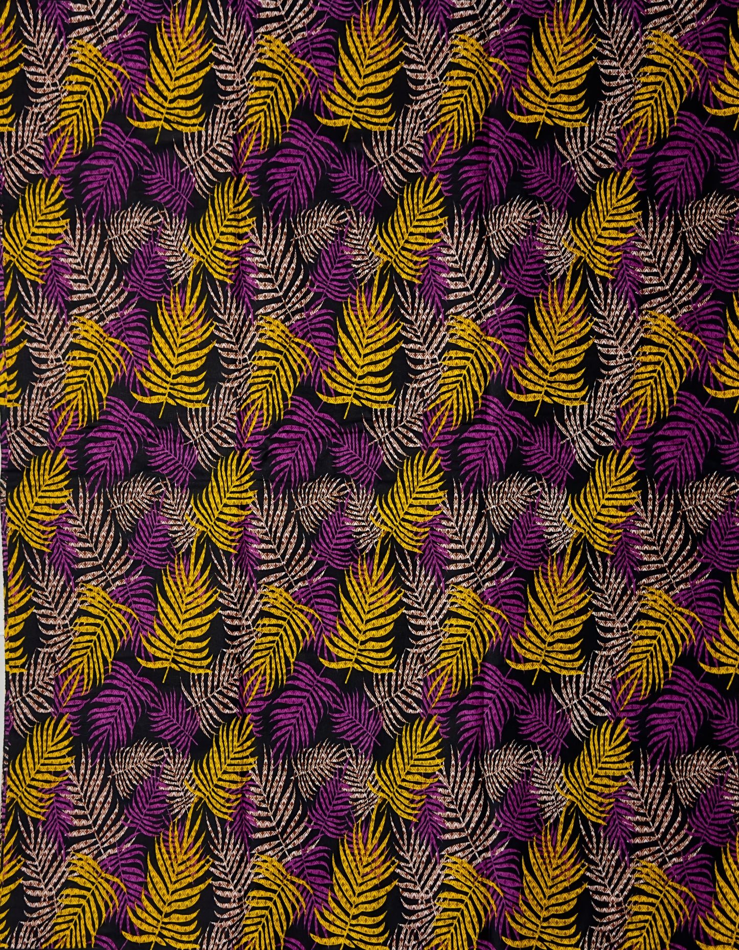 African Print Fabric, Ankara - Purple, Yellow Fabric