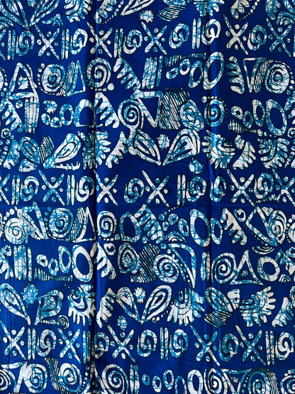 African Print Fabric, Ankara - Blue Fabric