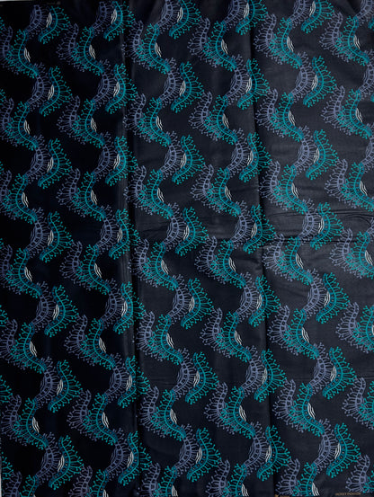 African Print Fabric, Ankara - Teal Fabric