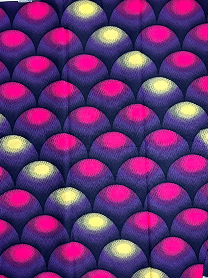 African Print Fabric, Ankara - Purple, Pink, Beige Fabric