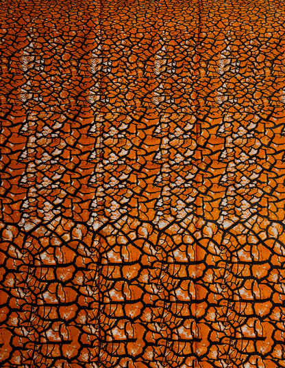 African Print Fabric, Ankara - Orange Fabric