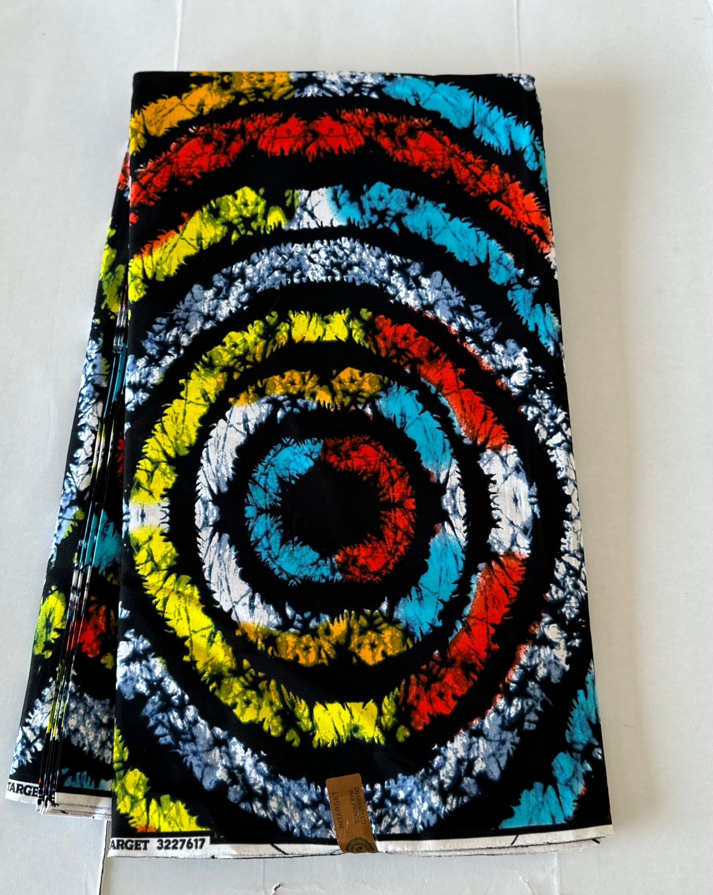 African Print Fabric, Ankara -Blue, Red, Yellow Fabric