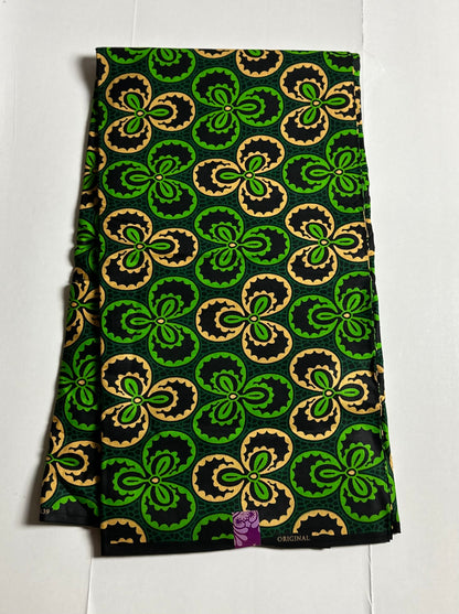 African Print Fabric, Ankara - Green Fabric